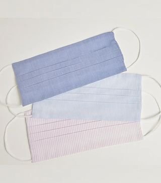 Oliver Bonas + Reusable Chambray & Striped Face Coverings Set of Three