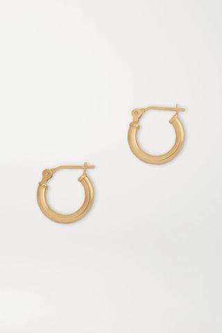 Loren Stewart + + NET SUSTAIN gold hoop earrings
