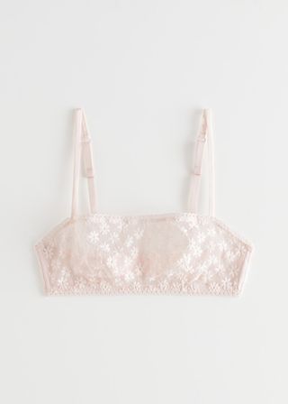 & Other Stories + Daisy Embroidered Bandeau Bra