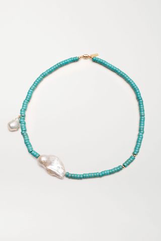 Éliou + Gela Turquoise and Pearl Necklace