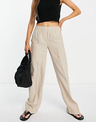 Mango + Relaxed Tailored Trouser in Dusty Gray