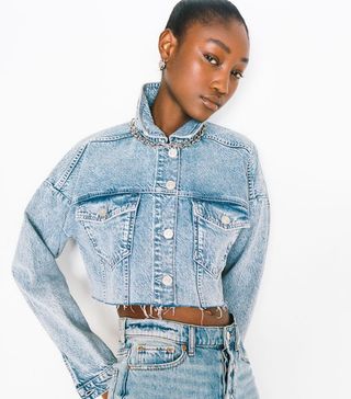 BDG + Cropped Denim Trucker Jacket