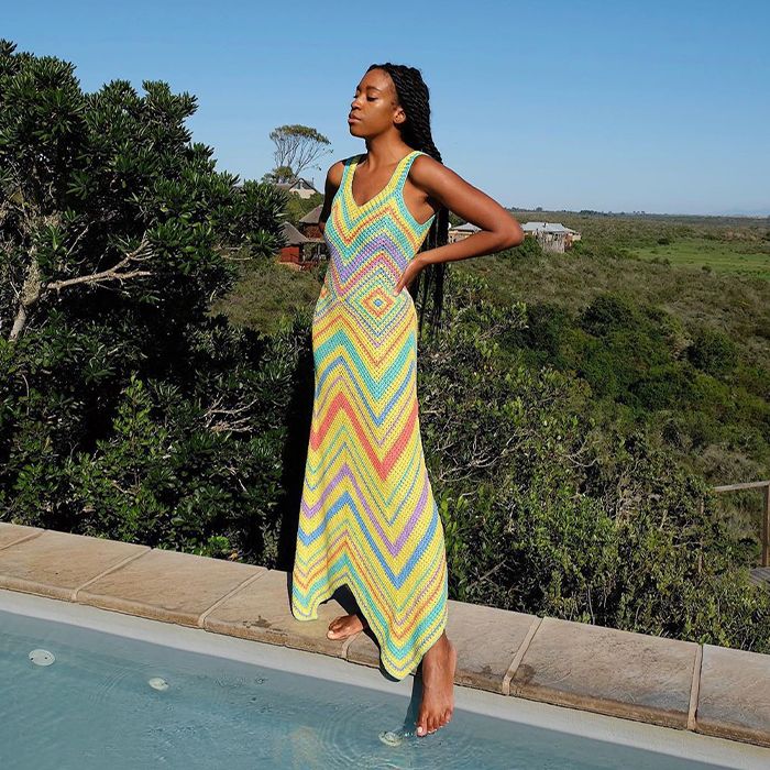cut out back dress Misty Open Cutout Satin Maxi Dress, Chambray / L Colour:Black & White From being maid of Chandeliers Wedding Korean Fashion Yellow Cute
