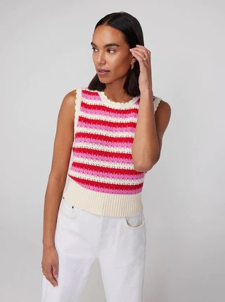 Kitri + Marley Pink Stripe Knit Vest