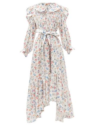 Horror Vacui + Defensia Floral-Print Cotton Midi Dress