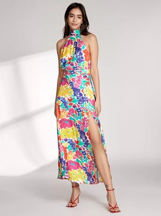 Kitri + Vera Printed Jacquard Maxi Dress
