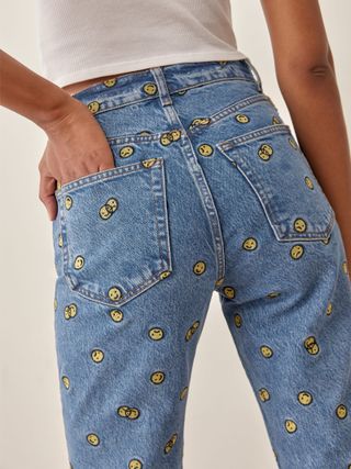Reformation + Mixed Emotions High Rise Straight Jeans