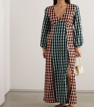 Rixo + Phoebe Crochet-Knit Midi Dress