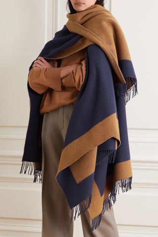 Johnstons of Elgin + Fringed Two-Tone Wool Cape