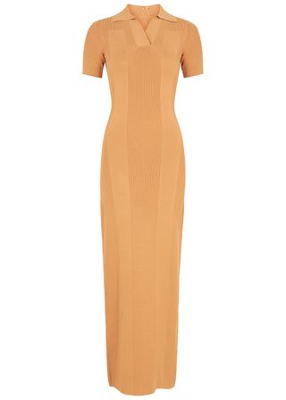 Jacquemus + Le Robe Maille Polo Sand Stretch-Knit Maxi Dress