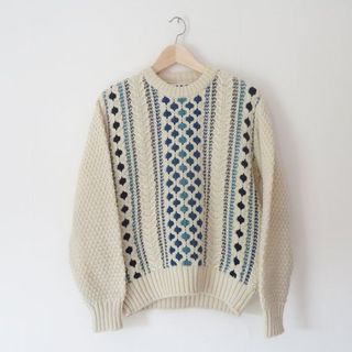 Mad Brown Knitwear + Blue Jumper Reclaimed Aran Cable Knit