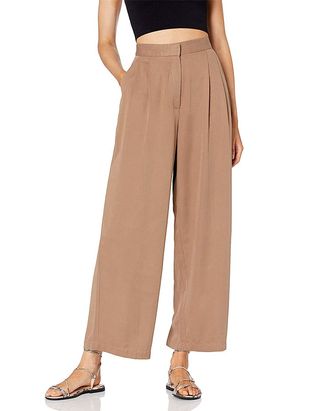 The Drop + Sarah High-Waist Double Pleated Wide Leg Pant