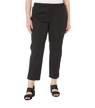 Eileen Fisher + Mid-Rise Ankle Pants w/ Slits