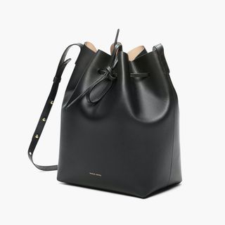 Mansur Gavriel + Black Ballerina Leather Bucket Bag