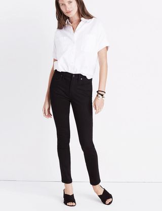 Madewell + 9-Inch Mid-Rise Skinny Jeans in ISKO Stay Black