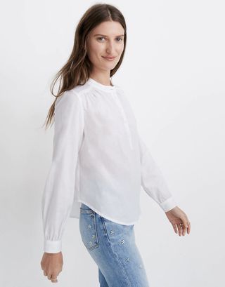 Madewell + Shirred Popover Top
