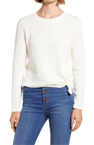 Madewell + Texture & Thread Front Knot Jacquard Top