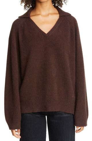Loulou Studio + Oversized Wool Blend Polo Sweater
