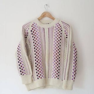 Mad Brown Knitwear + Purple Jumper Reclaimed Aran Cable Knit