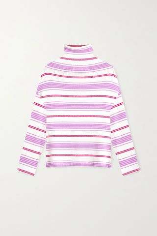 Leset + Henry Oversized Striped Bouclé Turtleneck Sweater