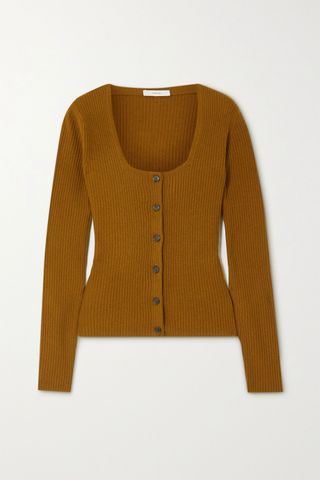 Vince + Ribbed Cashmere Cardigan