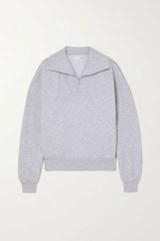 Anine Bing + Jalen Mélange Cotton-Jersey Sweatshirt