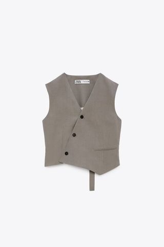 Zara + Asymmetric Double Breasted Vest