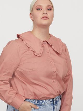 H&M+ + Wide-Collared Shirt
