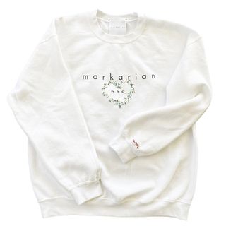 Markarian + I Heart NYC Summer Sweatshirt with Floral Heart & Custom Initial Embroidery