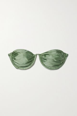 Isa Boulder + Phoebe Stretch-Satin Bandeau Bikini Top
