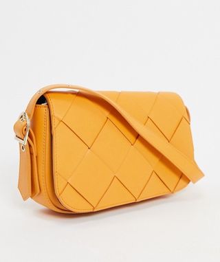 Who What Wear + Harper Weave Detail Shoulder Bag in Yellow