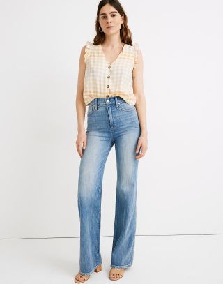Madewell + 11-Inch High-Rise Flare Jeans in Arbordale Wash