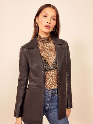 Veda + Bowery Leather Blazer