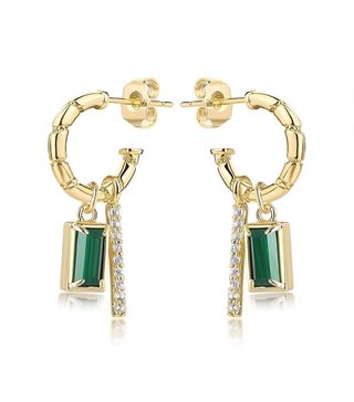 F+H Jewellery + Madonna Charm Earrings Malachite