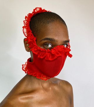 Tia Adeola + Red Ruffle Face Mask