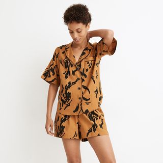 Madewell + Oversized Pajama Top in Abstract Tiger