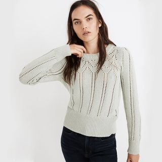 Madewell + Pointelle Puff-Sleeve Sweater