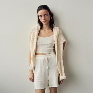 Madewell + Pointelle Knit Pajama Crop Cami