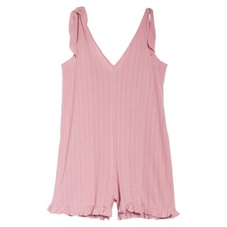 Madewell + Pointelle Knit Tie-Strap Pajama Romper