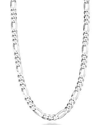 Miabella + Diamond-Cut Figaro Link Chain Necklace