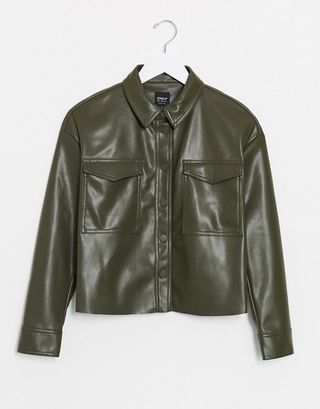 ASOS + Leather Look Shirt Jacket