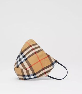 Burberry + Vintage Check Cotton Face Mask in Antique Yellow
