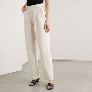Agolde + Baggy Pleated Organic Mid-Rise Straight-Leg Jeans