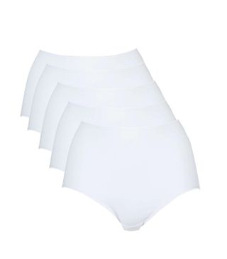 John Lewis & Partners + 5 Pack Bci Cotton Full Briefs, White