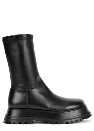 Burberry + Hurr Black Leather Ankle Boots