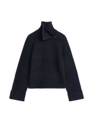 Arket + High-Neck Wool-Blend Jumper