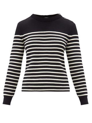 Saint Laurent + Striped Cotton-Blend Sweater