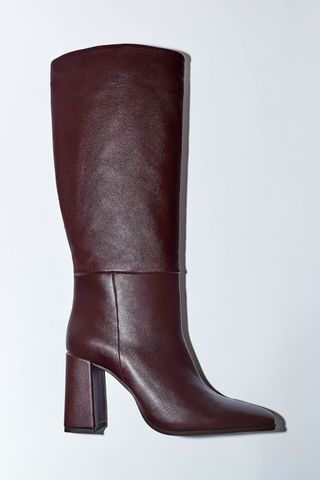 Zara + Leather Knee-High Boots