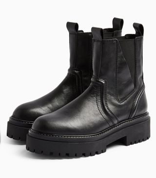 Topshop + Albie Leather Chunky Chelsea Boots