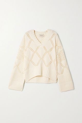 Holzweiler + Hiet Open-Knit Cotton-Blend Sweater